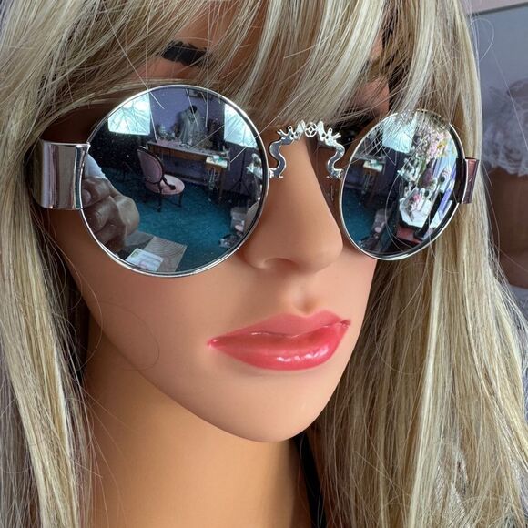 Zara Silver Safari Sunglasses with Black Accents - Picture 10 of 15